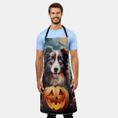 Halloween Australischer Schäferhund mit Pumpkins B Schürze (Getragen)