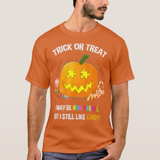 Halloween-Autismus-Trick oder -Behandlung T-Shirt (Vorderseite)