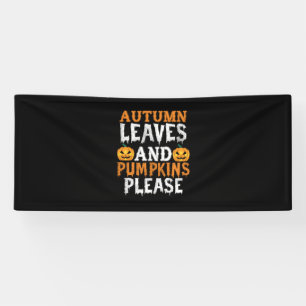 Halloween Autumn Leaves And Pumpkins Birthday Banner