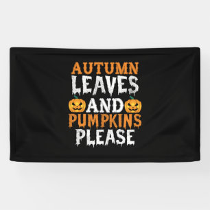 Halloween Autumn Leaves und Pumpkins Birthday Banner