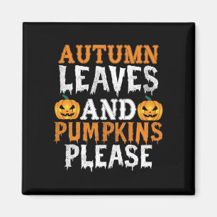 Halloween Autumn Leaves und Pumpkins Birthday Magnet