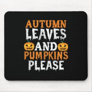 Halloween Autumn Leaves und Pumpkins Birthday Mousepad