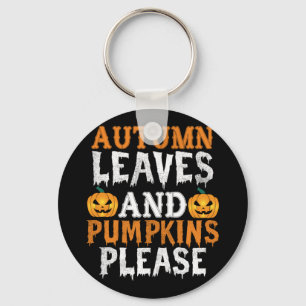 Halloween Autumn Leaves und Pumpkins Birthday Schlüsselanhänger