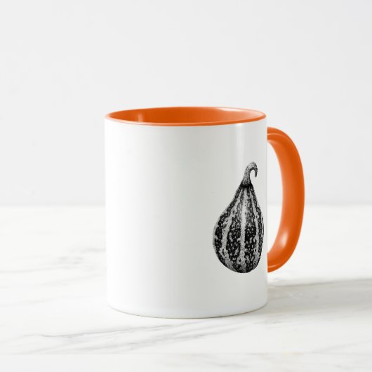 Halloween Autumn Pumpkin Ink Stipple Zeichnend Tasse (VorderseiteRechts)