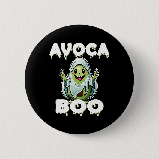 Halloween Avocado Pun Ghost Kostüm Funny Veggie A Button (Vorderseite)