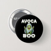 Halloween Avocado Pun Ghost Kostüm Funny Veggie A Button (Vorne & Hinten)