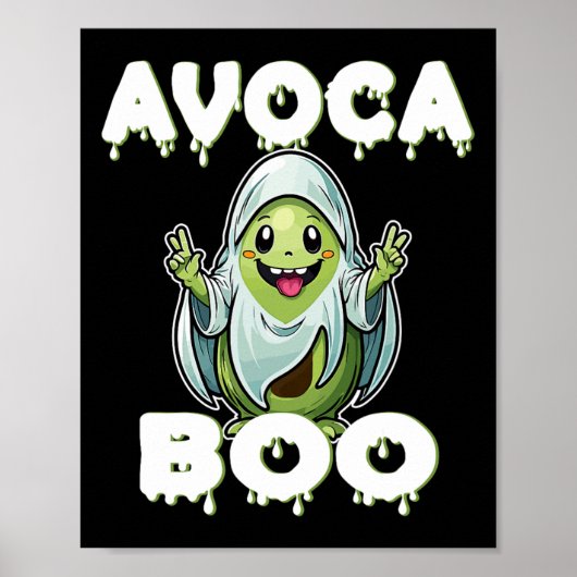 Halloween Avocado Pun Ghost Kostüm Funny Veggie A Poster (Vorne)