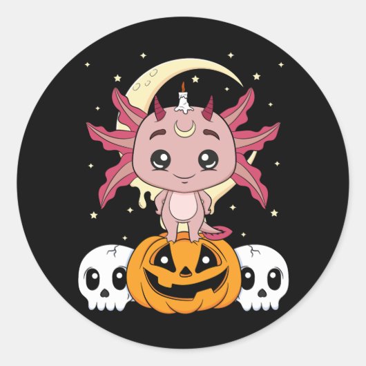 halloween axolotl runder aufkleber (Vorderseite)