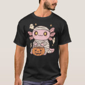 Halloween Axolotl Witch Mummy Kawaii Ghost Pumpkin T-Shirt (Vorderseite)