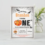 Halloween-Baby 1. Geburtstagsparty Einladung (Stehend Vorderseite)