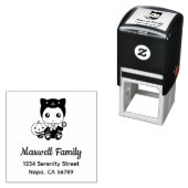 Halloween Baby Black Cat Costume Family Address Permastempel (Beispiel)