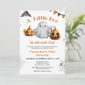 Halloween Baby Boo Baby Shower Gender neutral Einladung (Stehend Vorderseite)