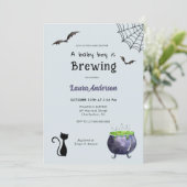 Halloween Baby Boy braut Babydusche Einladung (Stehend Vorderseite)