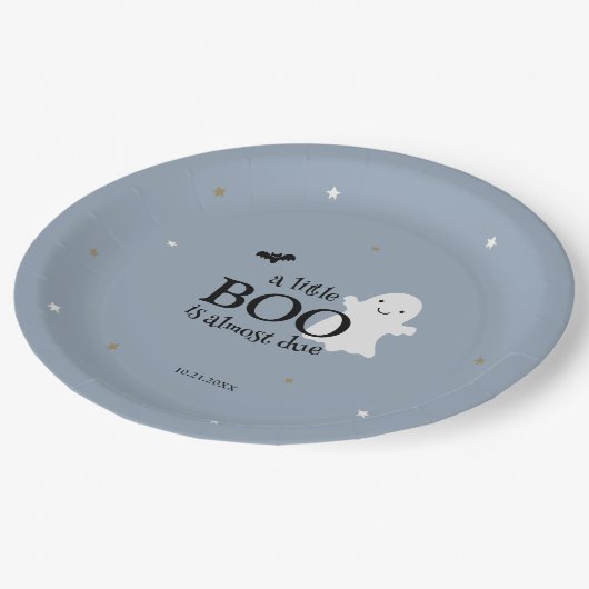 Halloween Baby Boy Dusche Pappteller (Schrägansicht)