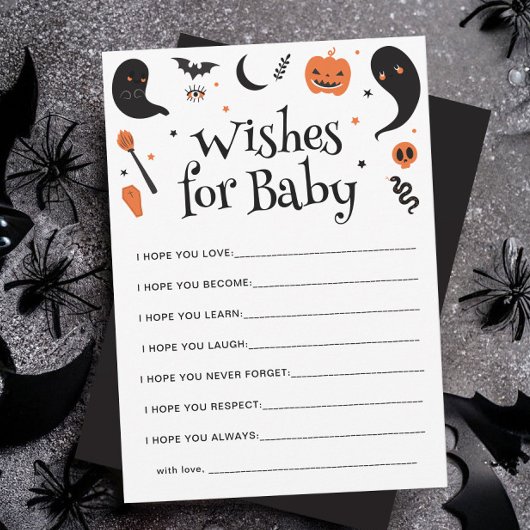 Halloween Baby Boy Dusche Wünsche für Babykarte Einladung
