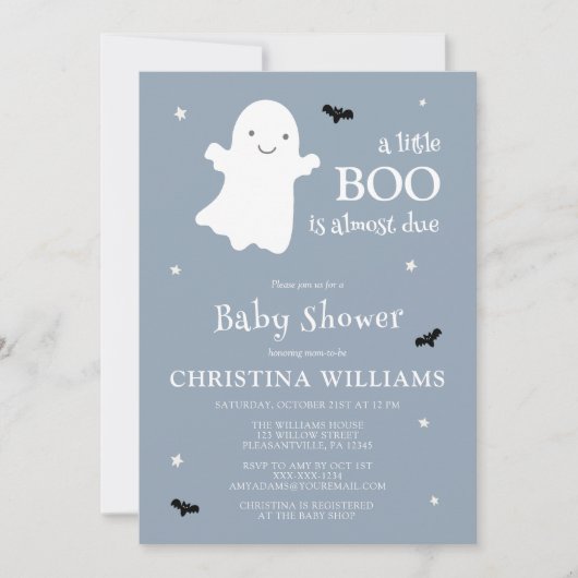 Halloween Baby Boy Shower Einladung (Vorderseite)