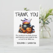 Halloween Baby Braudusche Danke Karte (Stehend Vorderseite)