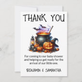 Halloween Baby Braudusche Danke Karte (Vorderseite)