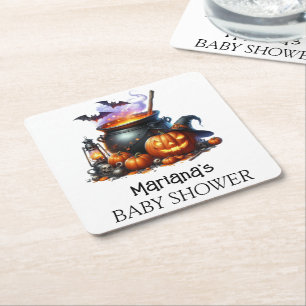 Halloween-Baby-braut-Baby-Party Rechteckiger Pappuntersetzer