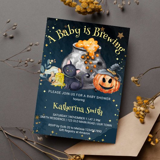 Halloween Baby Braut Einladung