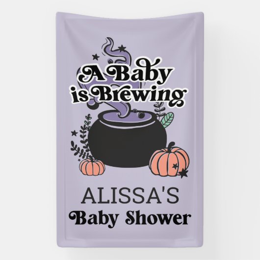 Halloween Baby Brewing Baby Dusche Begrüßungsbanne Banner (Vertikal)
