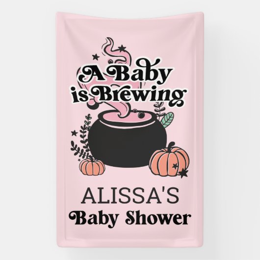 Halloween Baby Brewing Baby Dusche Begrüßungsbanne Banner (Vertikal)