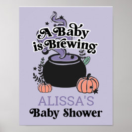 Halloween Baby Brewing Baby Dusche Begrüßungszeich Poster