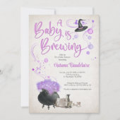 Halloween Baby Brewing Dusche Einladung (Vorderseite)