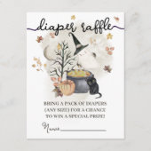 Halloween Baby Duschdusche Windeln Raffle. Begleitkarte (Vorderseite)