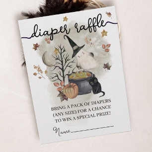 Halloween Baby Duschdusche Windeln Raffle. Begleitkarte