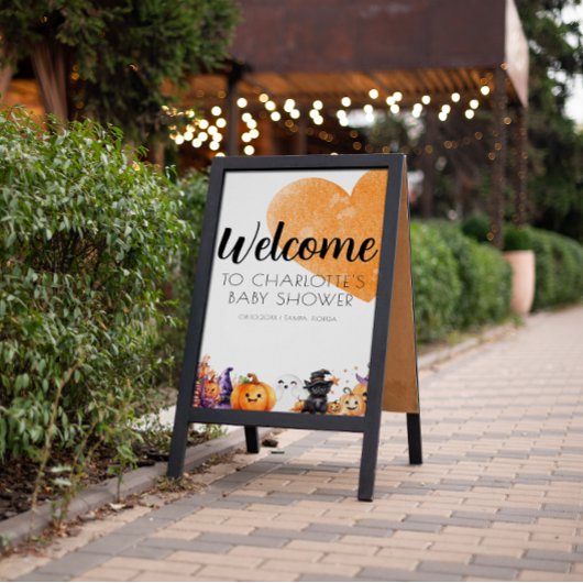 Halloween Baby Dusche Begrüßungszeichen Poster