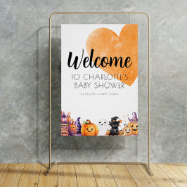 Halloween Baby Dusche Begrüßungszeichen Poster