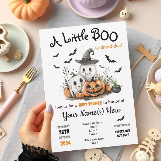 Halloween Baby Dusche Einladung Niedlich Little Bo