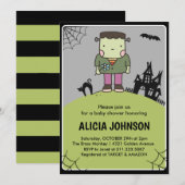 Halloween Baby Dusche Einladung Oktober Monster (Vorne/Hinten)