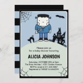 Halloween Baby Dusche Einladung Oktober Niedlich (Vorne/Hinten)