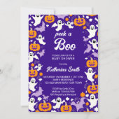 Halloween Baby Dusche flüchtige Blick ein niedlich Einladung (Vorderseite)