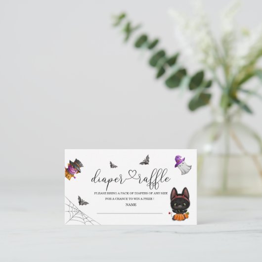 Halloween Baby Dusche - Gewinnkarte Begleitkarte (Stehend Vorderseite)