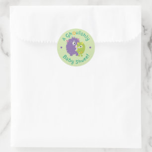 Halloween Baby-Dusche in Ghoulishshi - Gute Zeit Runder Aufkleber