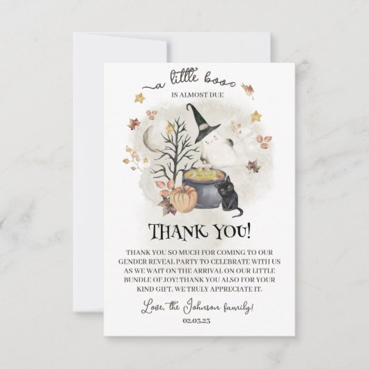 Halloween Baby Dusche ist fast schon ein kleines B Dankeskarte (Vorderseite)