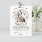 Halloween Baby Dusche ist fast schon ein kleines B Dankeskarte (Stehend Vorderseite)