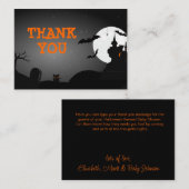 Halloween Baby Dusche Spuk House Danke Begleitkarte (Vorne/Hinten)