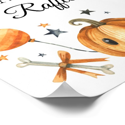 Halloween Baby Dusche Windeln Raffelzeichen Poster (Ecke)