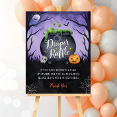 Halloween Baby Dusche Windeln Raffelzeichen Poster