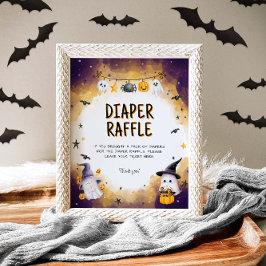 Halloween Baby Duschkopf Windeln Raffle-Zeichen Poster
