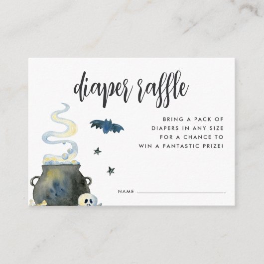 Halloween Baby Duwer Diaper Raffle Begleitkarte (Vorderseite)