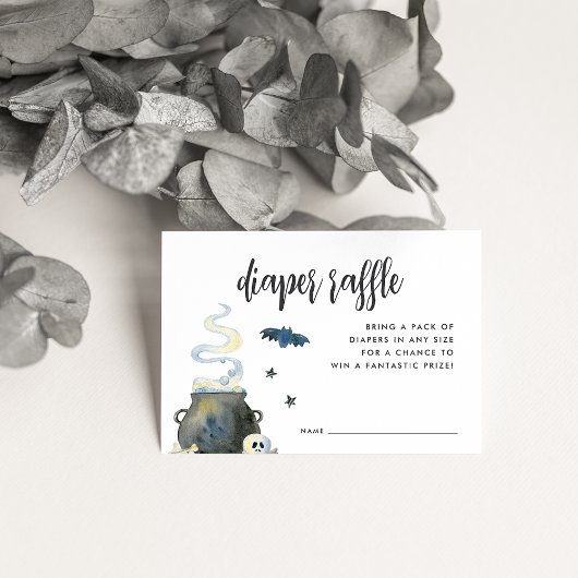 Halloween Baby Duwer Diaper Raffle Begleitkarte