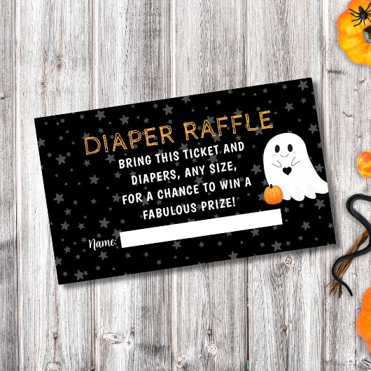 Halloween Baby Duwer Diaper Raffle Begleitkarte