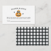 Halloween Baby Duwer Pumpkin Diaper Raffle Begleitkarte (Vorne/Hinten)