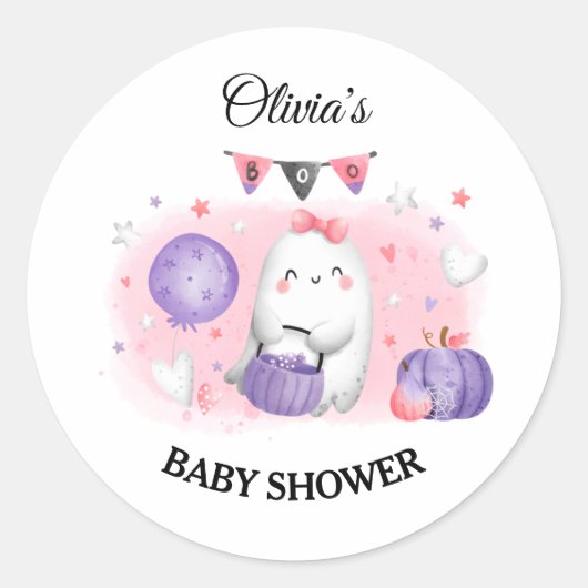 Halloween Baby Duwer Sticker Little Boo (Vorderseite)