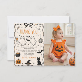 Halloween-Baby-Foto Dankeskarte